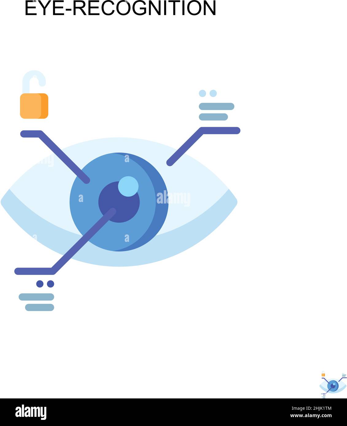 Eye-recognition Simple vector icon. Illustration symbol design template for web mobile UI element. Stock Vector