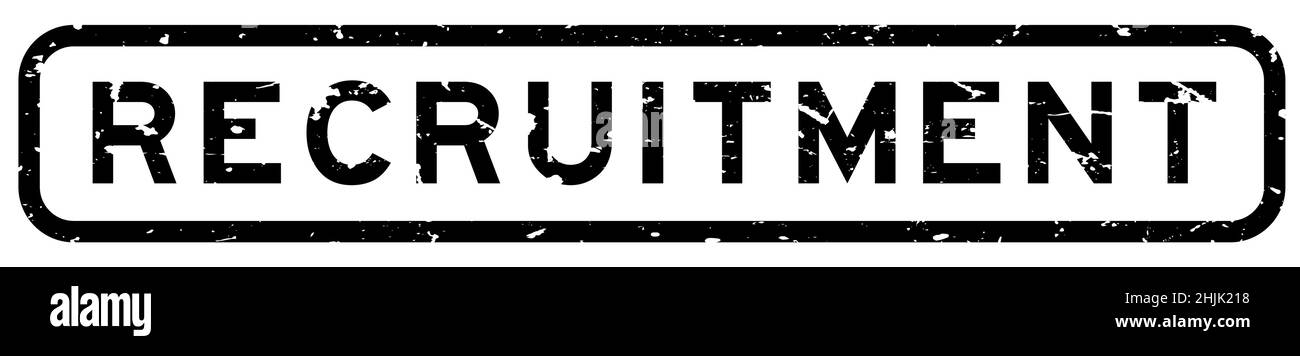 Recruitee Labels Grunge black recruitment word square rubber seal stamp on white ...
