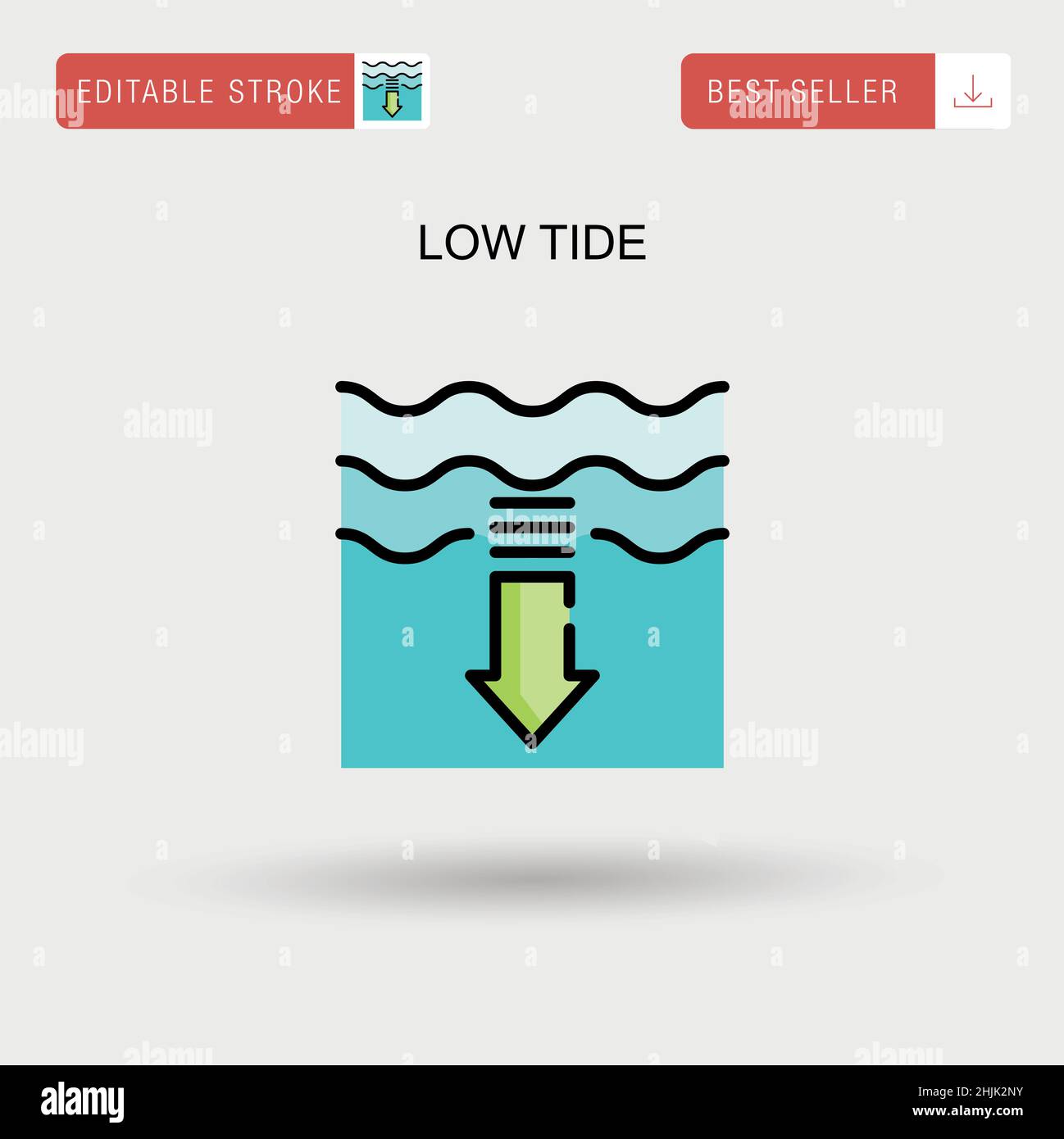 Low tide Simple vector icon. Stock Vector