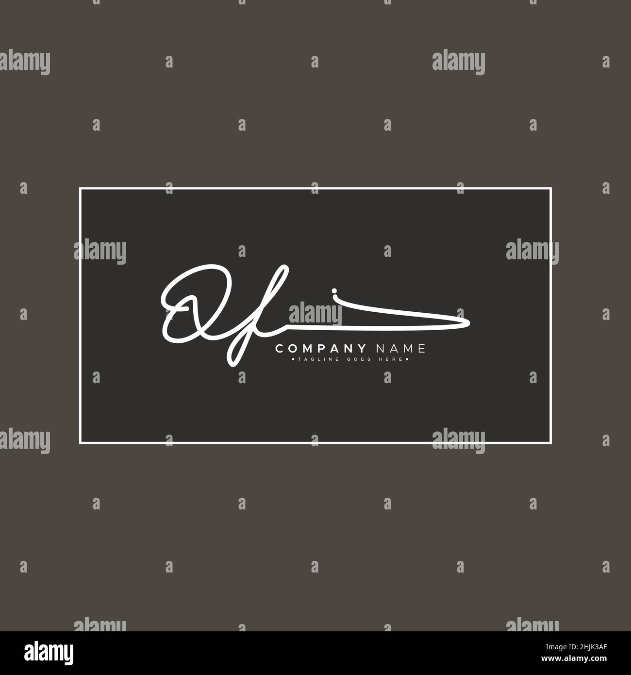 Initial Letter QF Logo - Handwritten Signature Logo - Simple Vector ...