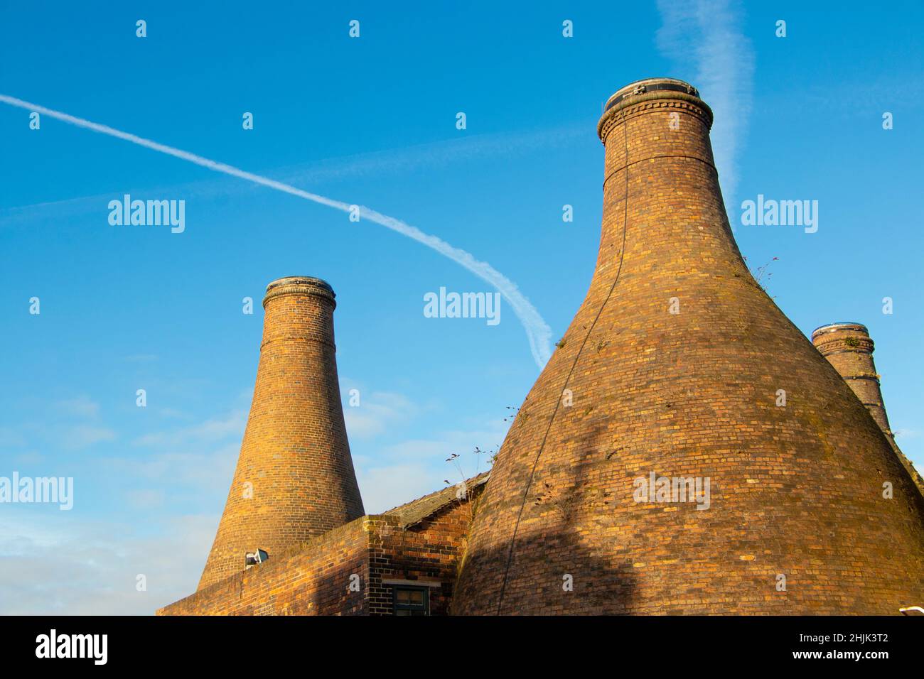 traditional victorian ceramic pottery factory with bottle shaped brick