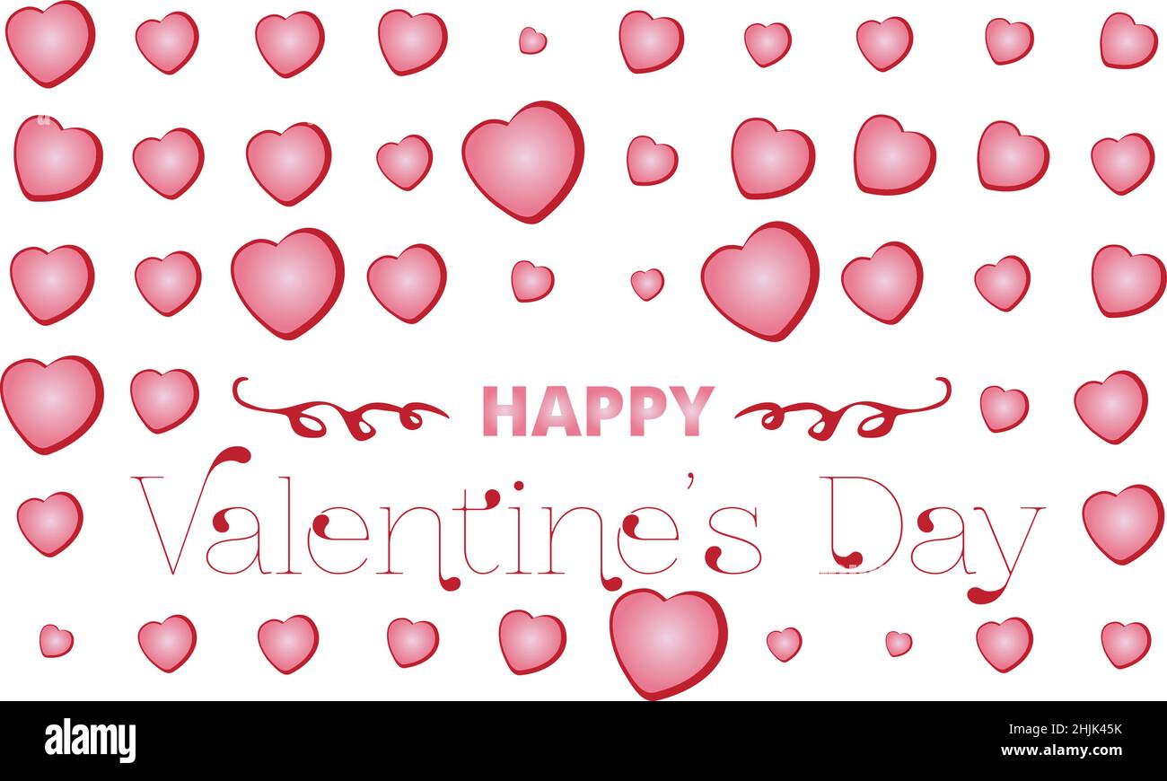 Happy valentines day background template with heart shaped illustration ...