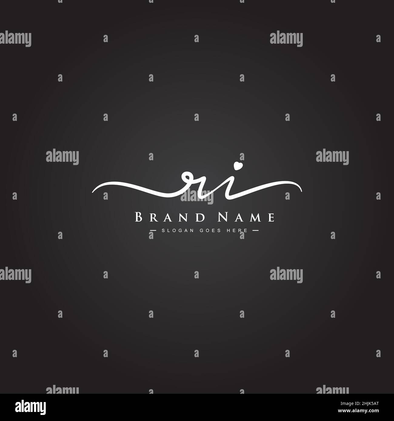 Initial Letter RI Logo - Hand Drawn Signature Style Logo - Simple ...