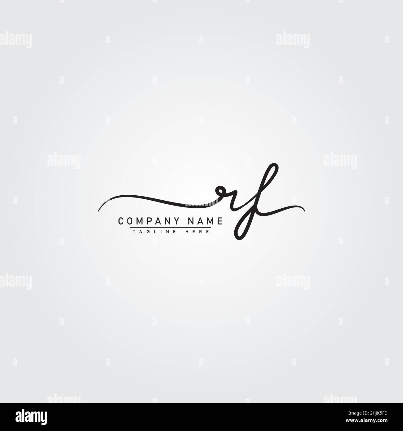 Initial Letter RF Logo Handwritten Signature Style Logo Simple
