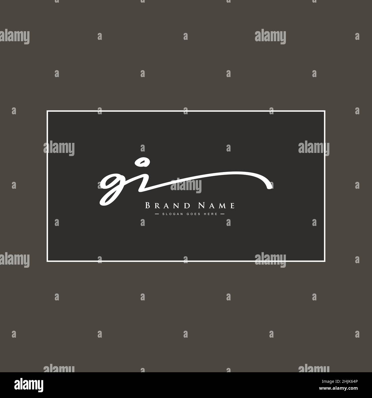 Initial Letter GI Logo Handwritten Signature Style Logo Simple