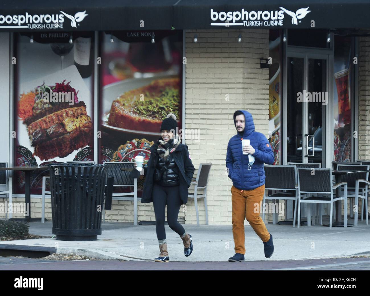 Winter Park, United States. 30th Jan, 2022. People are bundled up in ...