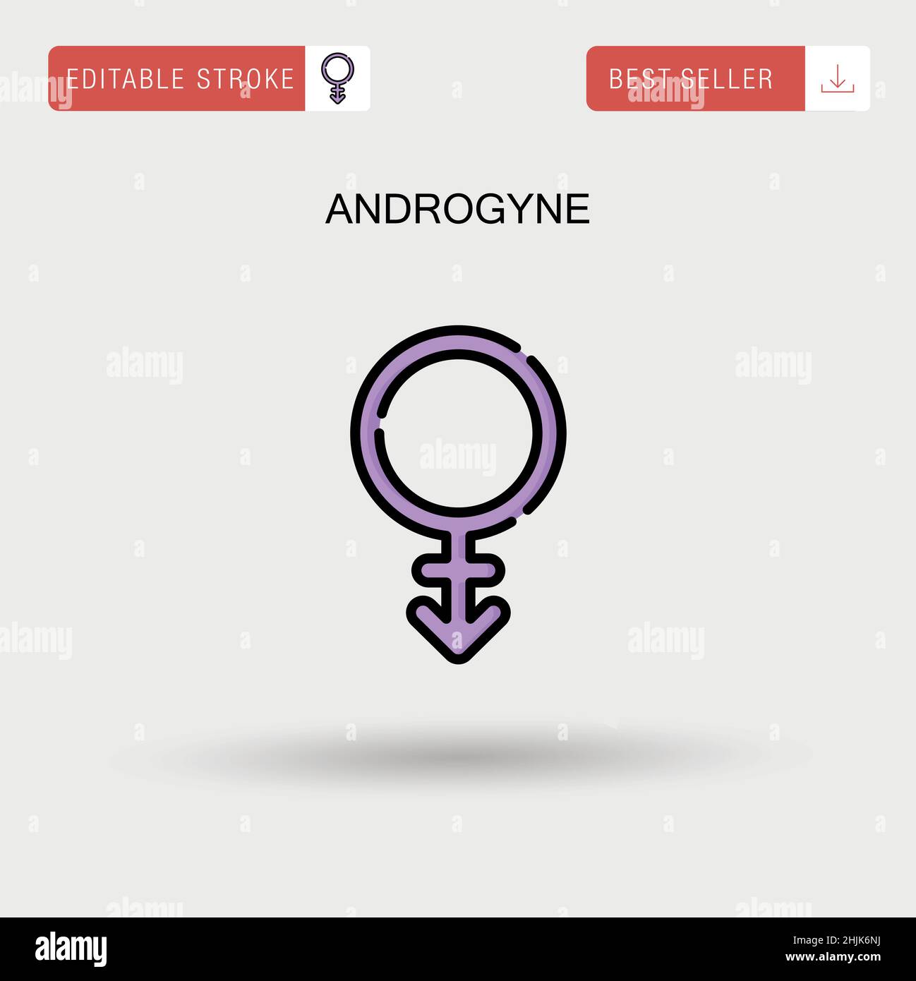 Androgyne Simple vector icon. Stock Vector