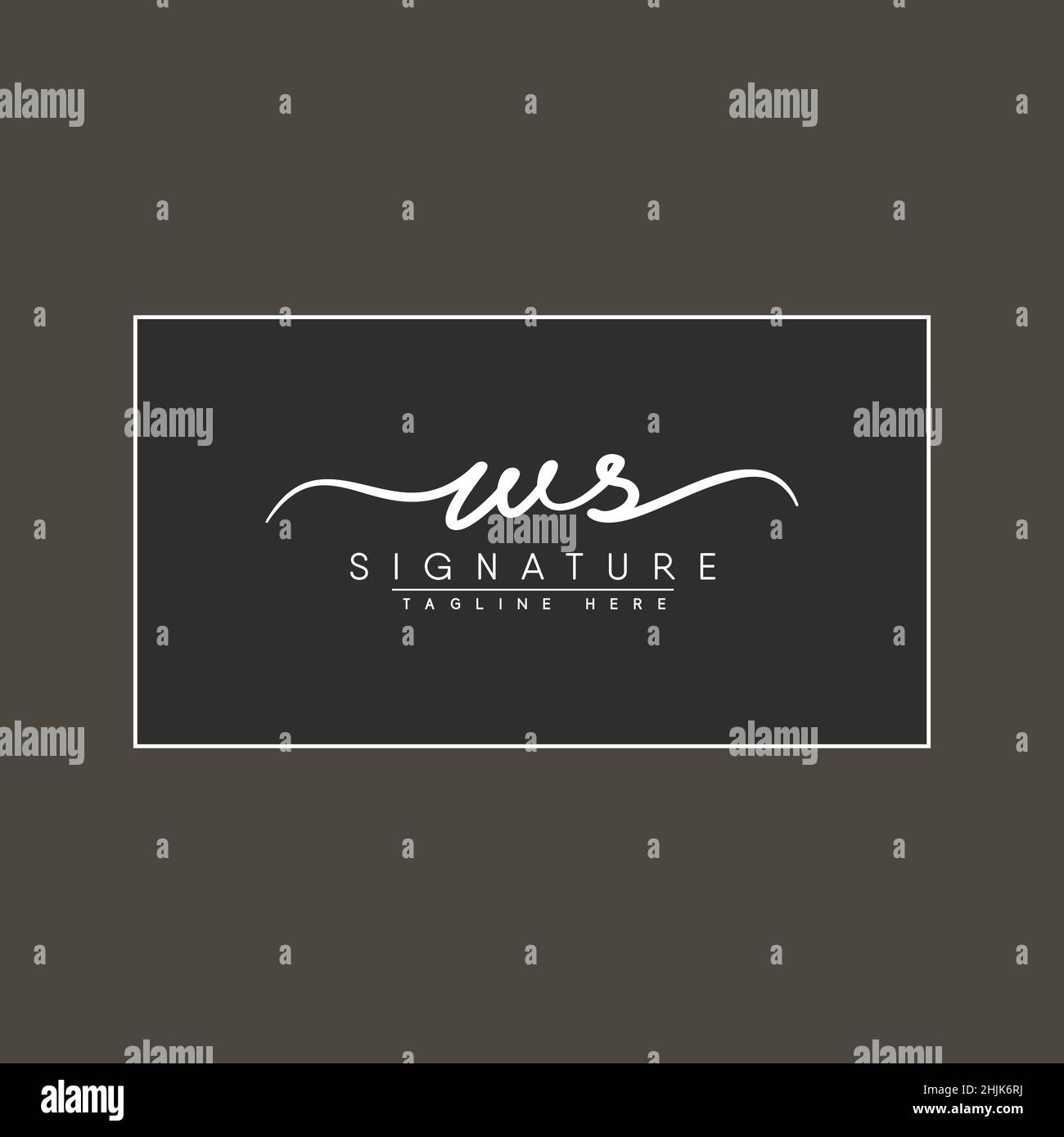 Initial Letter WS Logo - Hand Drawn Signature Style Logo - Simple Vector Logo in Signature Style for Initials Stock Vector