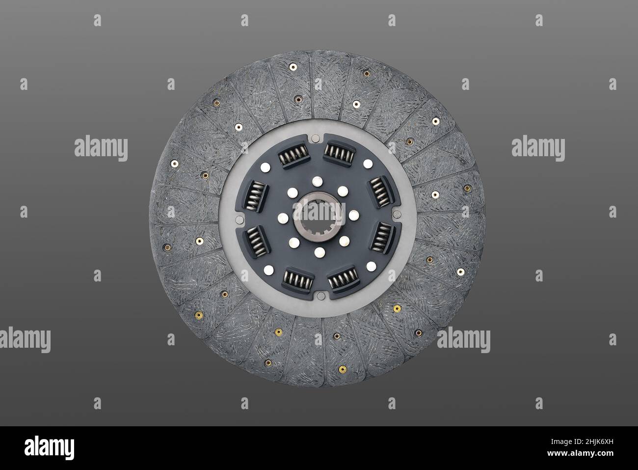 Clutch disc, car clutch disc, car transmission, gray background