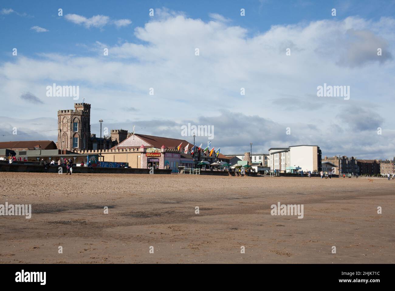 Portobello Beach in Edinburgh, Scotland on an autumn day in the UK