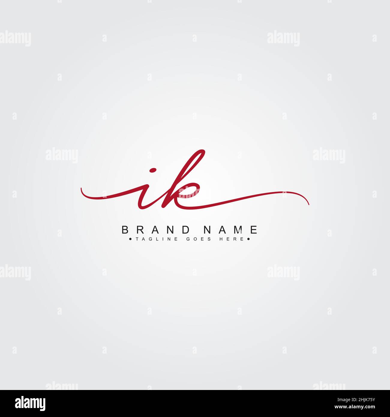 Initial Letter IK Logo - Handwritten Signature Style Logo - Simple Vector Logo in Signature Style for Initials Stock Vector