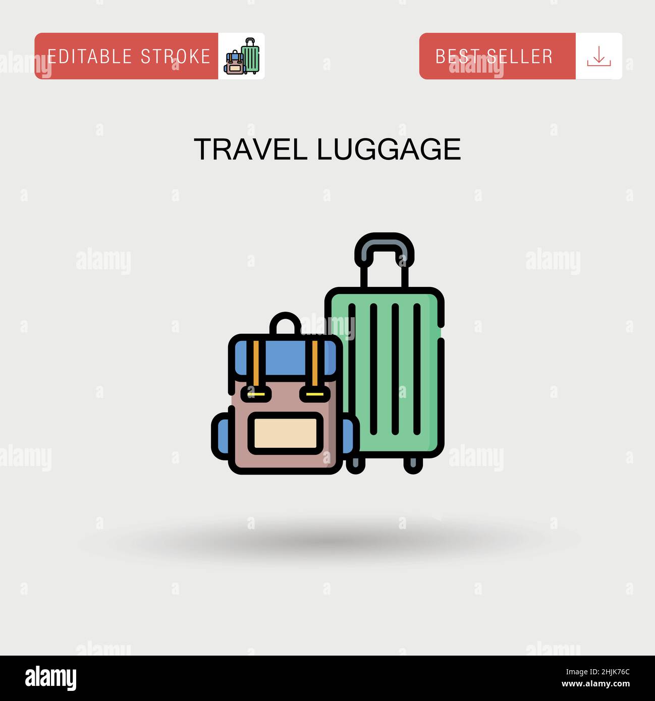 Travel luggage Simple vector icon. Stock Vector