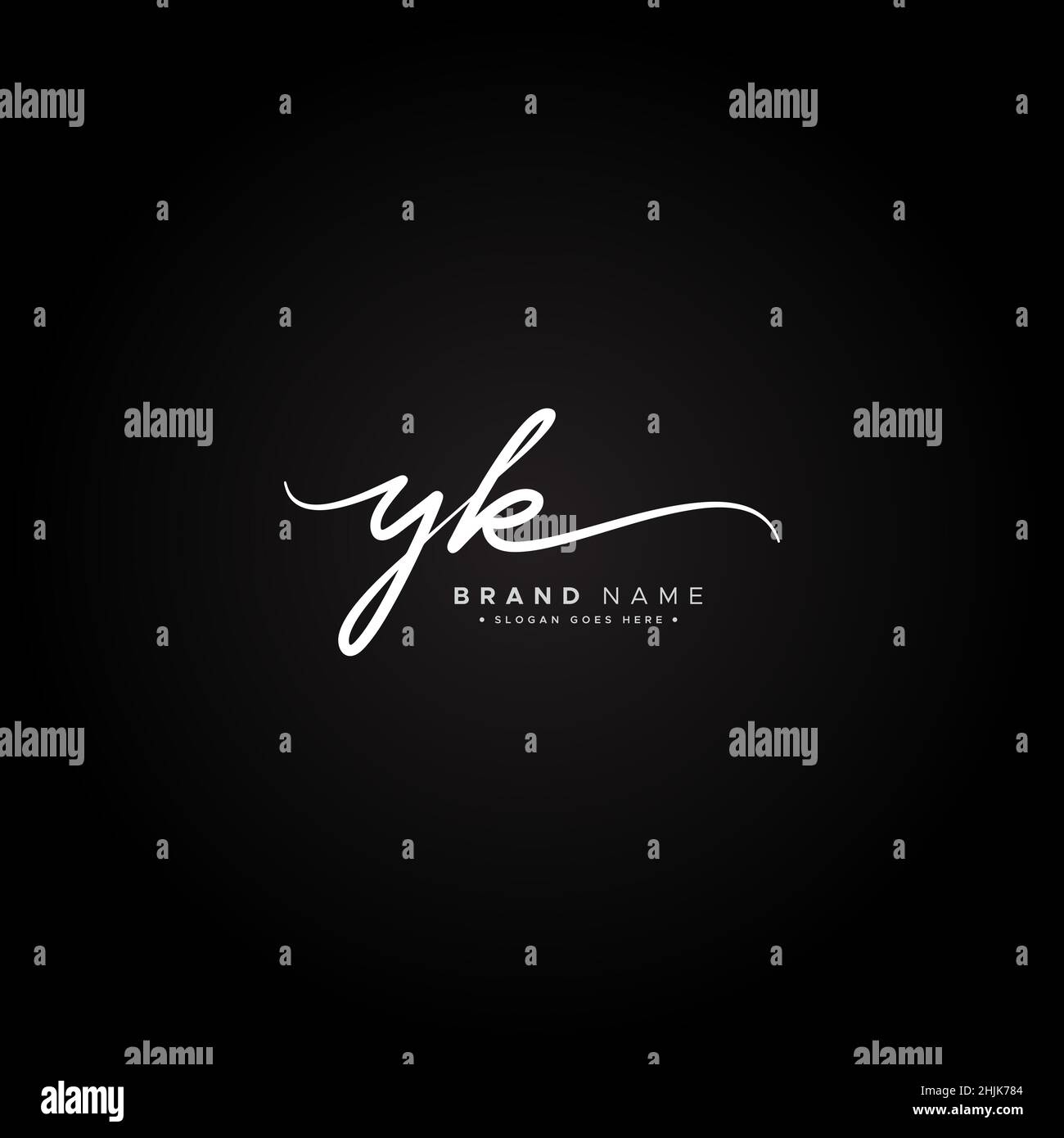 Initial Letter Yk Logo Hand Drawn Signature Style Logo Simple