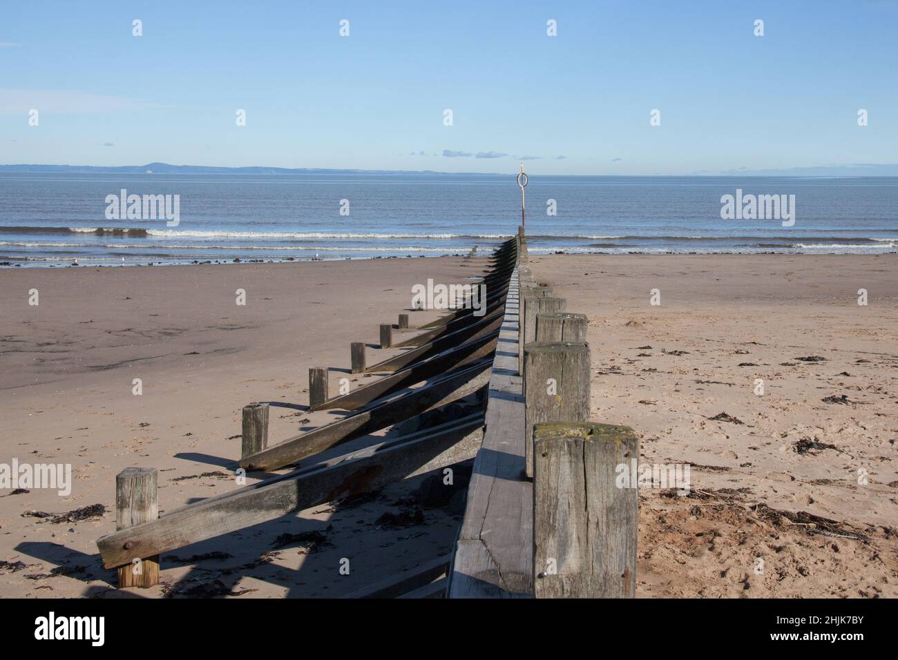 Portobello Beach in Edinburgh, Scotland on an autumn day in the UK