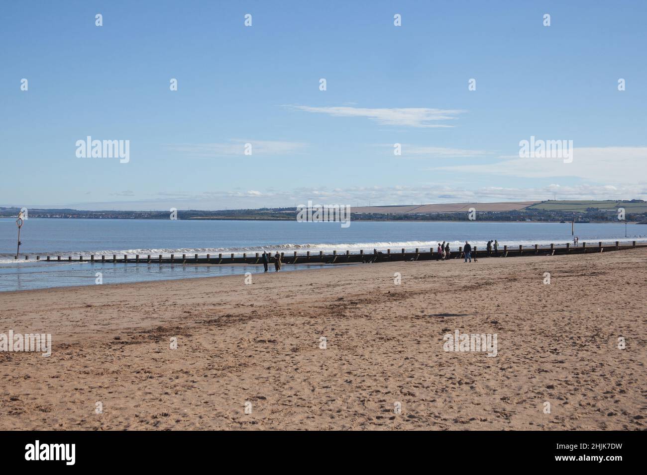 Portobello Beach in Edinburgh, Scotland on an autumn day in the UK