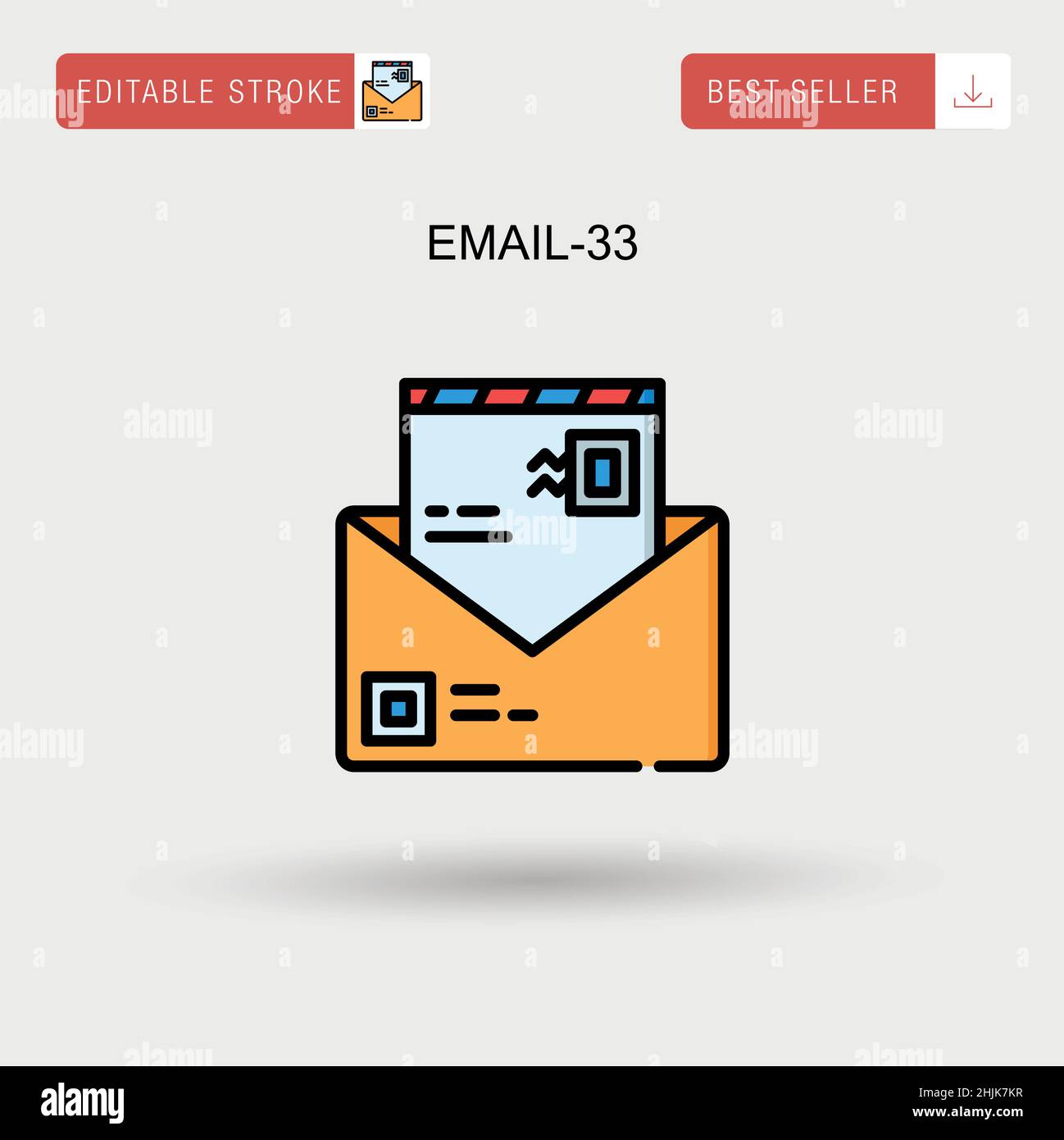 Vector black email icon set hi-res stock photography and images - Alamy