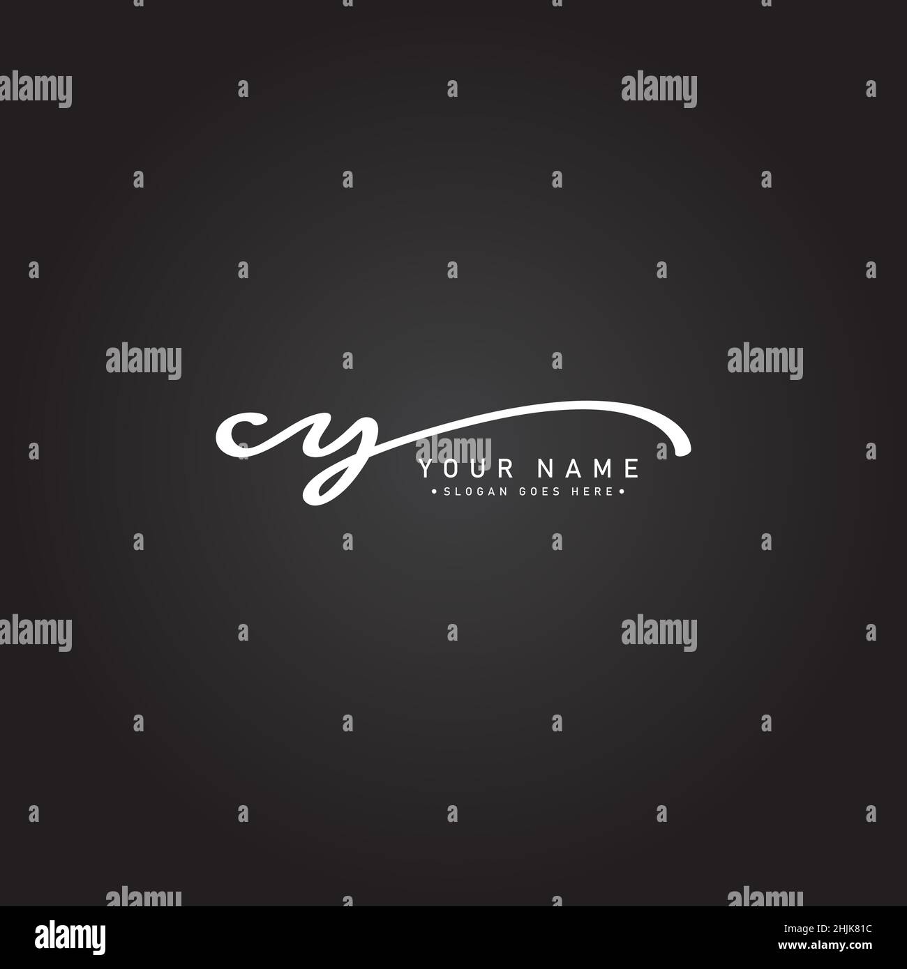 Initial Letter CY Logo - Hand Drawn Signature Logo - Simple Vector Logo in Signature Style for Initials Stock Vector