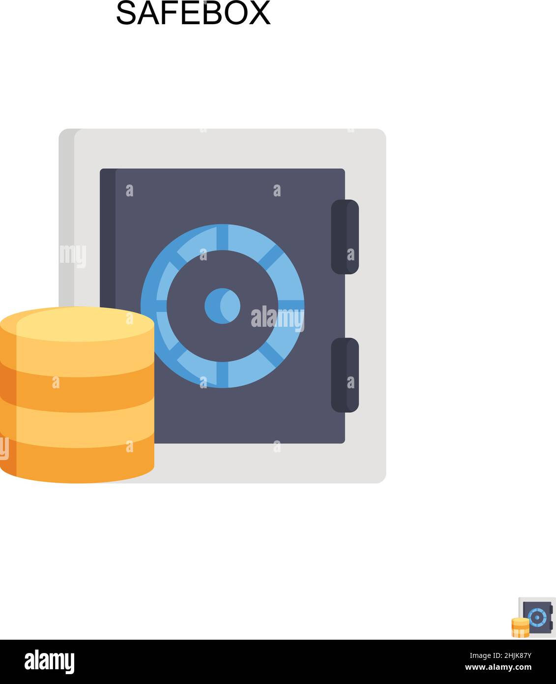 Safebox Simple vector icon. Illustration symbol design template for web mobile UI element. Stock Vector