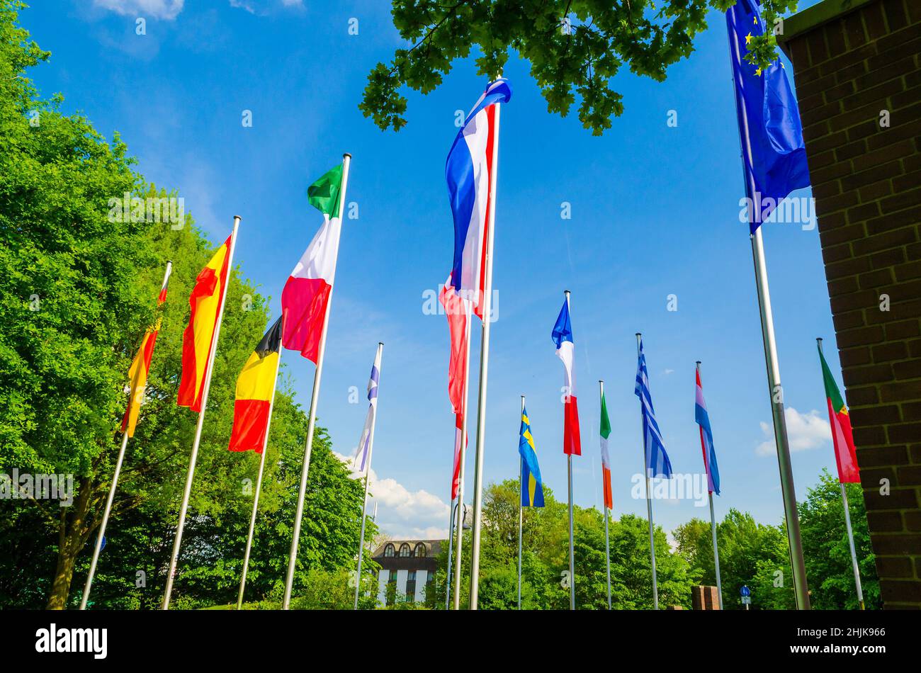 Flags of the world, a sea of flags of different nations and