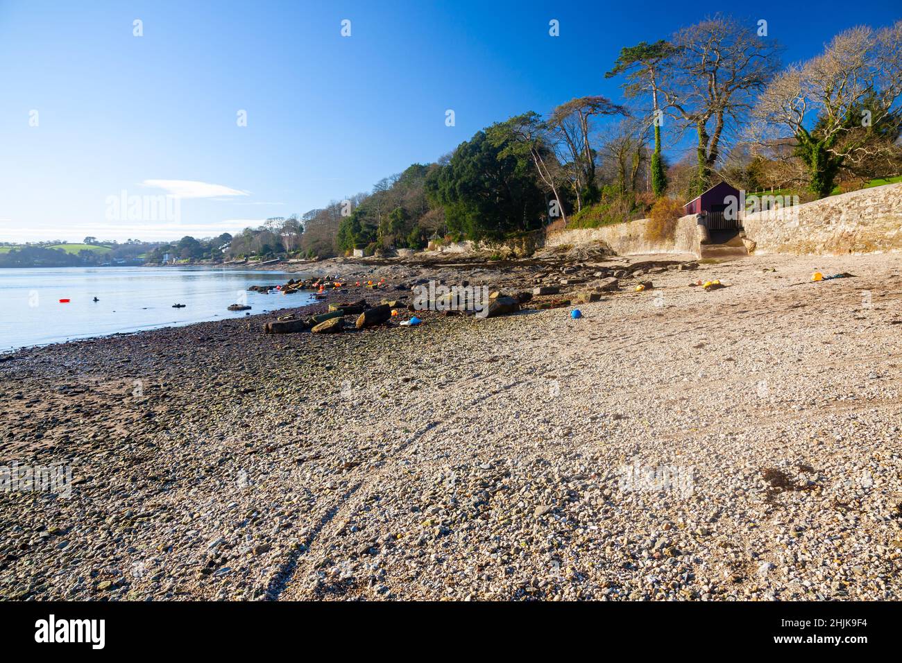 Loe Beach near the village of Feock Cornwall England UK Stock Photo