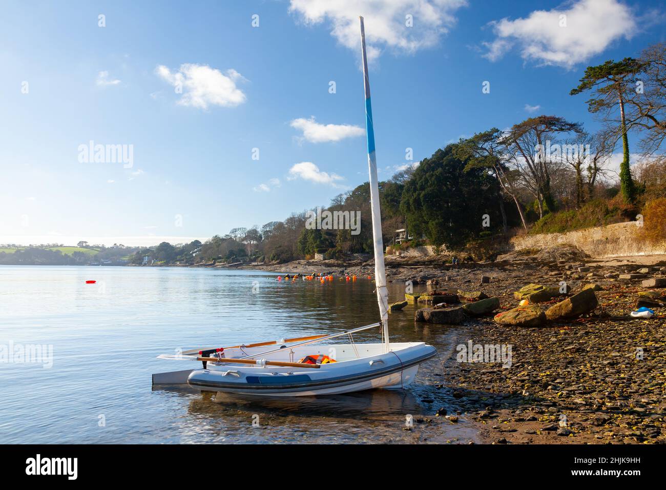 Loe Beach near the village of Feock Cornwall England UK Stock Photo