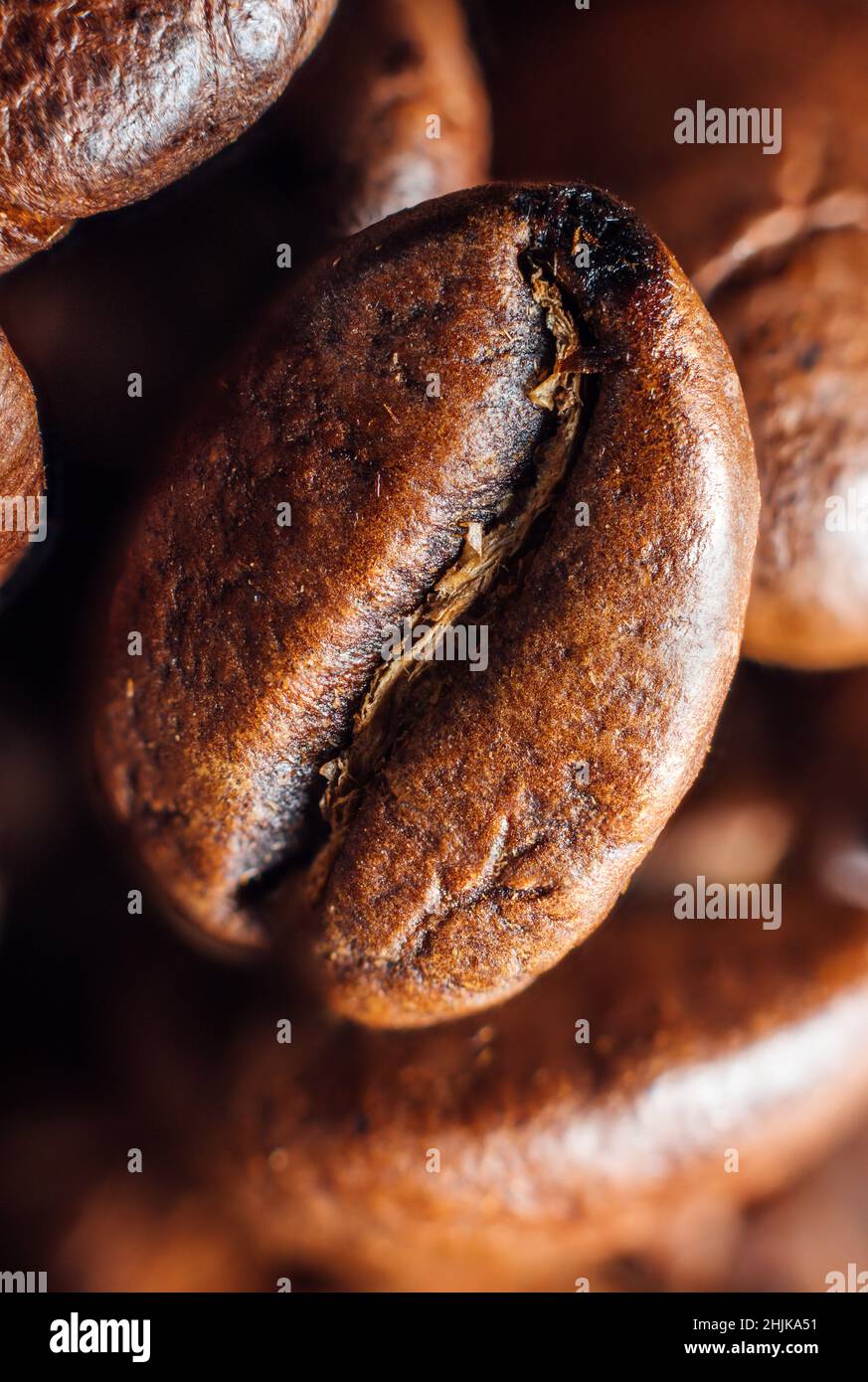 Detail of Roasted coffee beans. Macro photography of coffee beans Stock ...