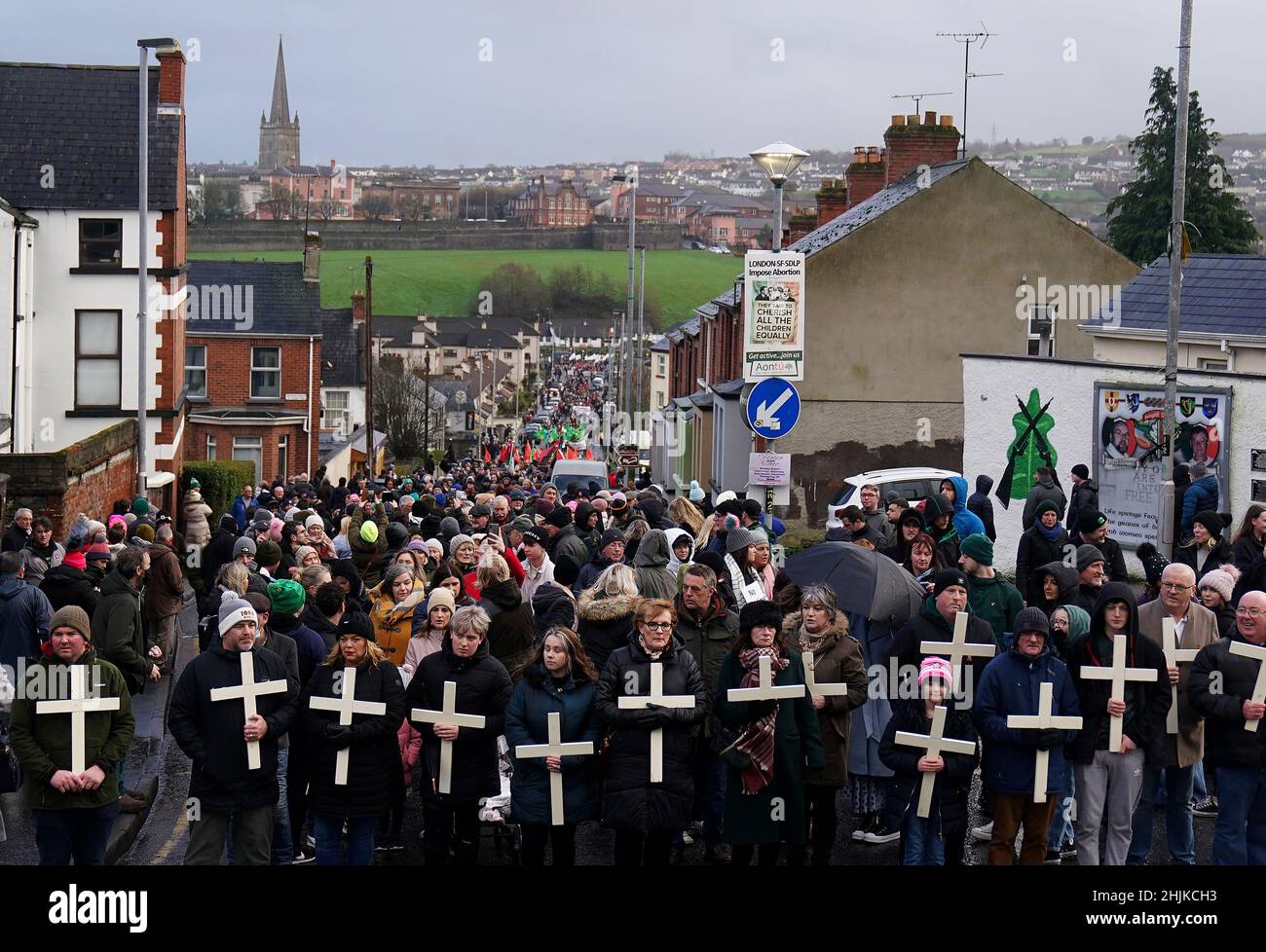 People take part in the annual Bloody Sunday march on the 50th