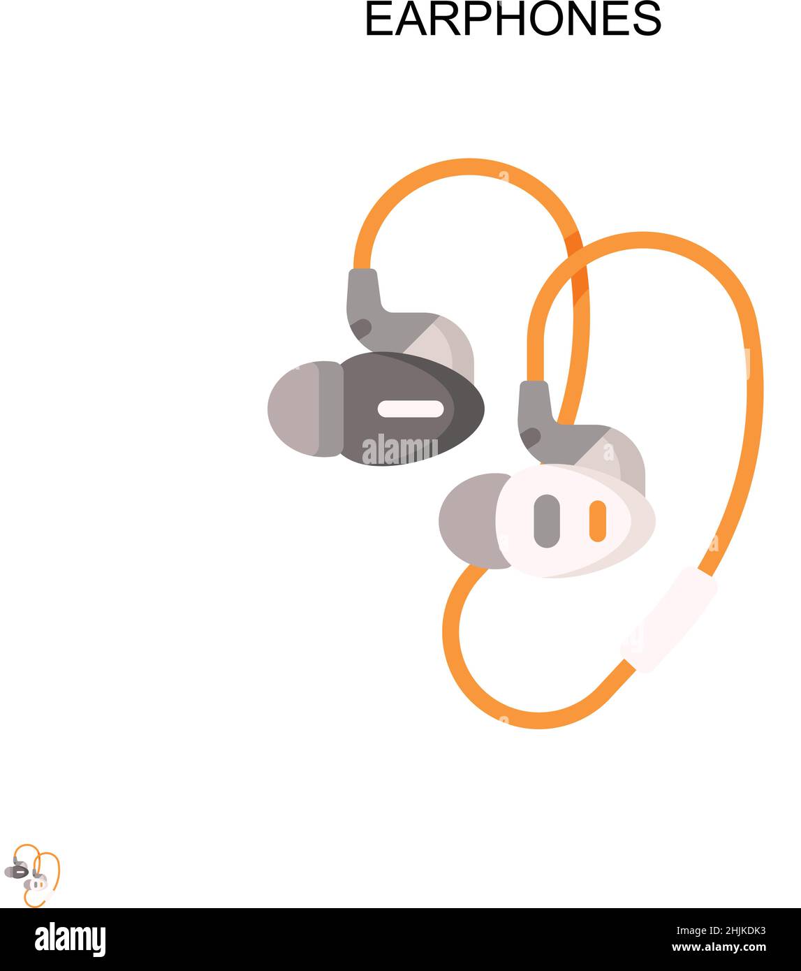 Earphones Simple vector icon. Illustration symbol design template for ...
