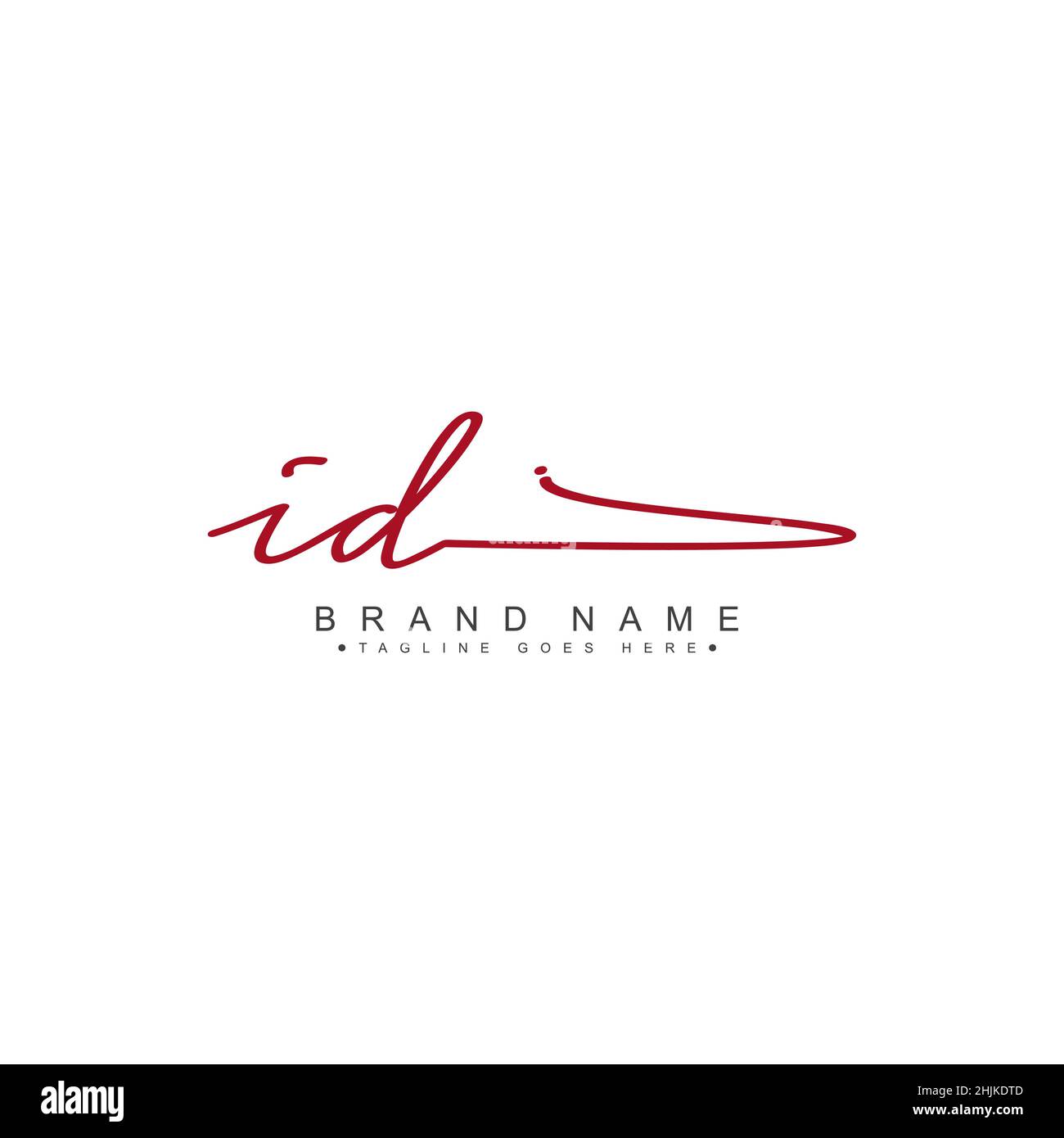 Initial Letter ID Logo - Handwritten Signature Logo - Simple Vector Logo in Signature Style for Initials Stock Vector