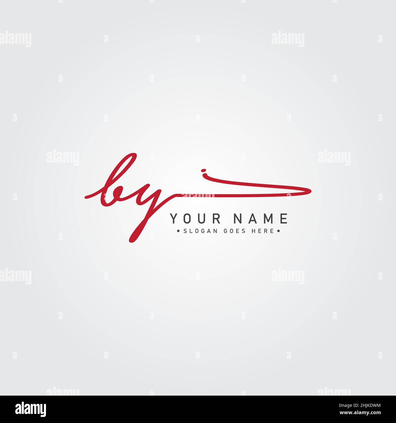 Initial Letter BY Logo - Hand Drawn Signature Logo - Simple Vector Logo in Signature Style for Initials Stock Vector