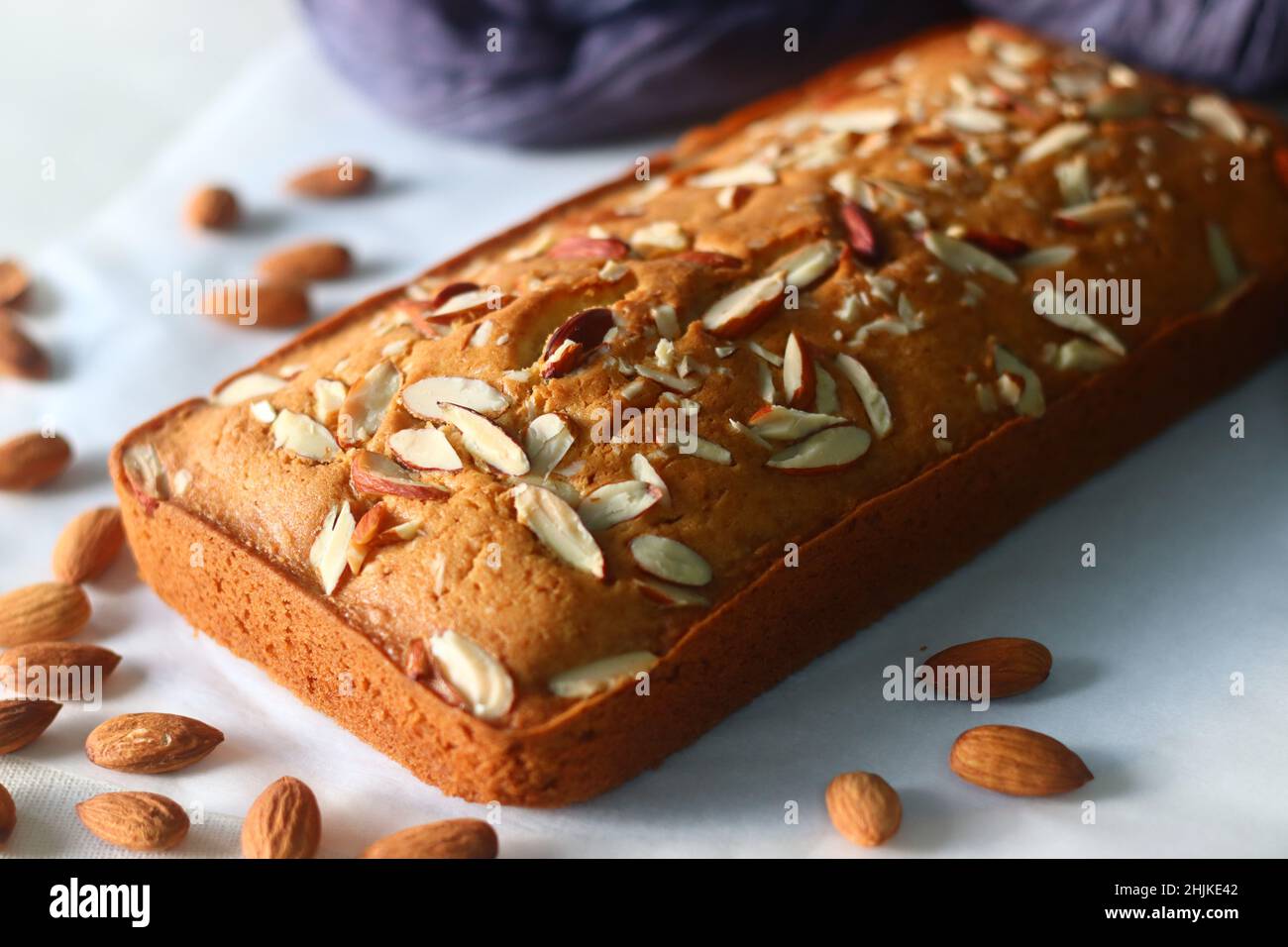 Ghee cake. Vanilla flavoured ghee cake with almonds on top. The perfect