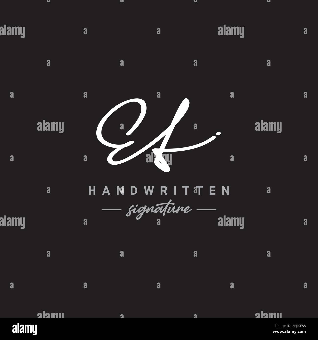 Initial Letter EF Logo - Handwritten Signature Logo - Simple Vector ...