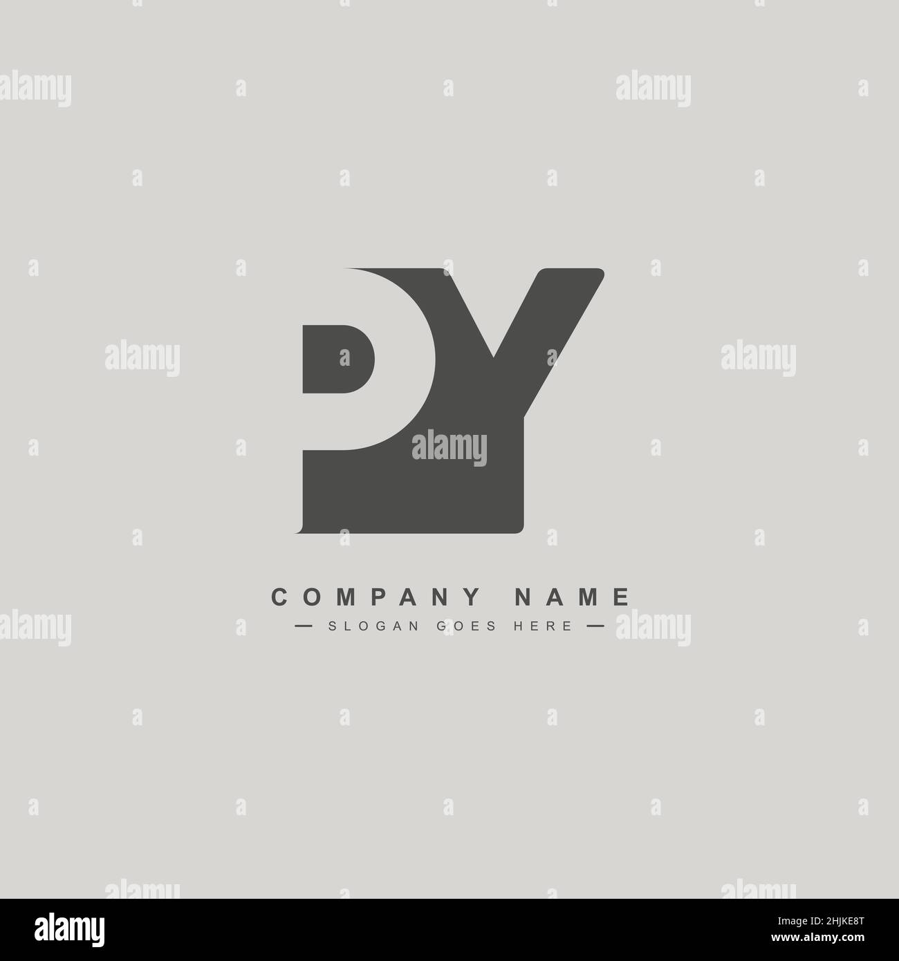 Initial Letter PY Logo - Simple Business Logo for Alphabet P and Y - Monogram Vector Logo Template for Business Name Initials Stock Vector