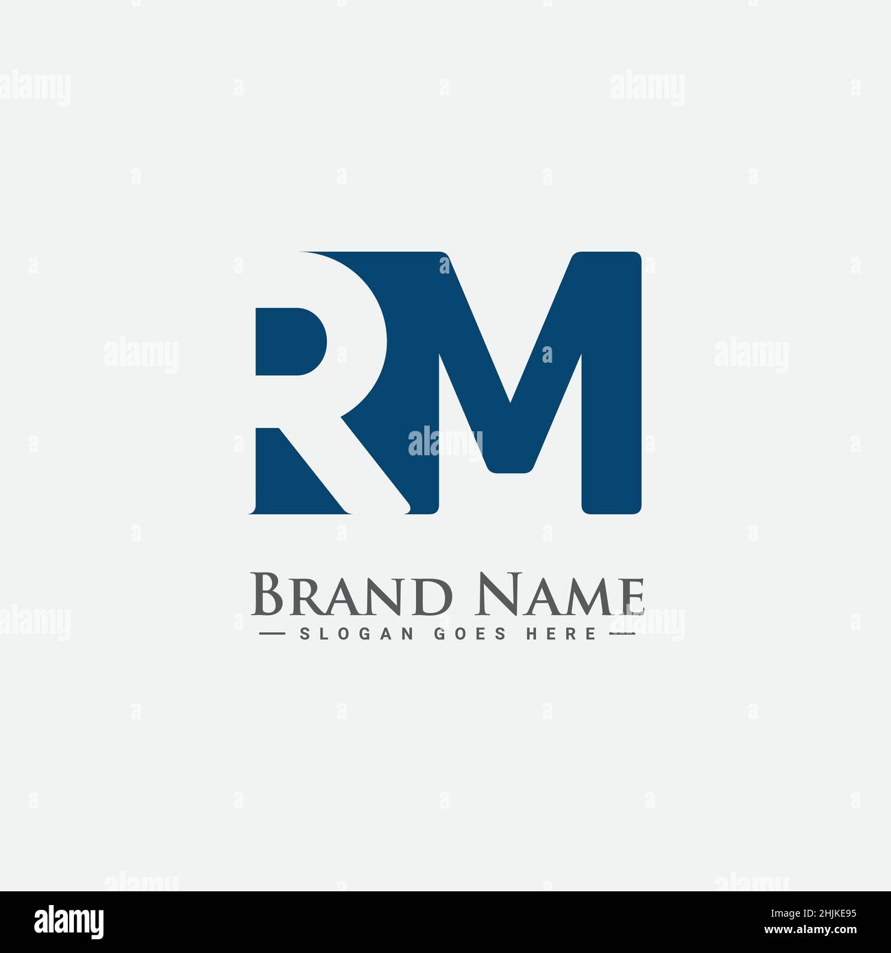 Simple Business Logo for Initial Letter RM - Alphabet Logo - Monogram Vector Logo Template for Business Name Initials Stock Vector