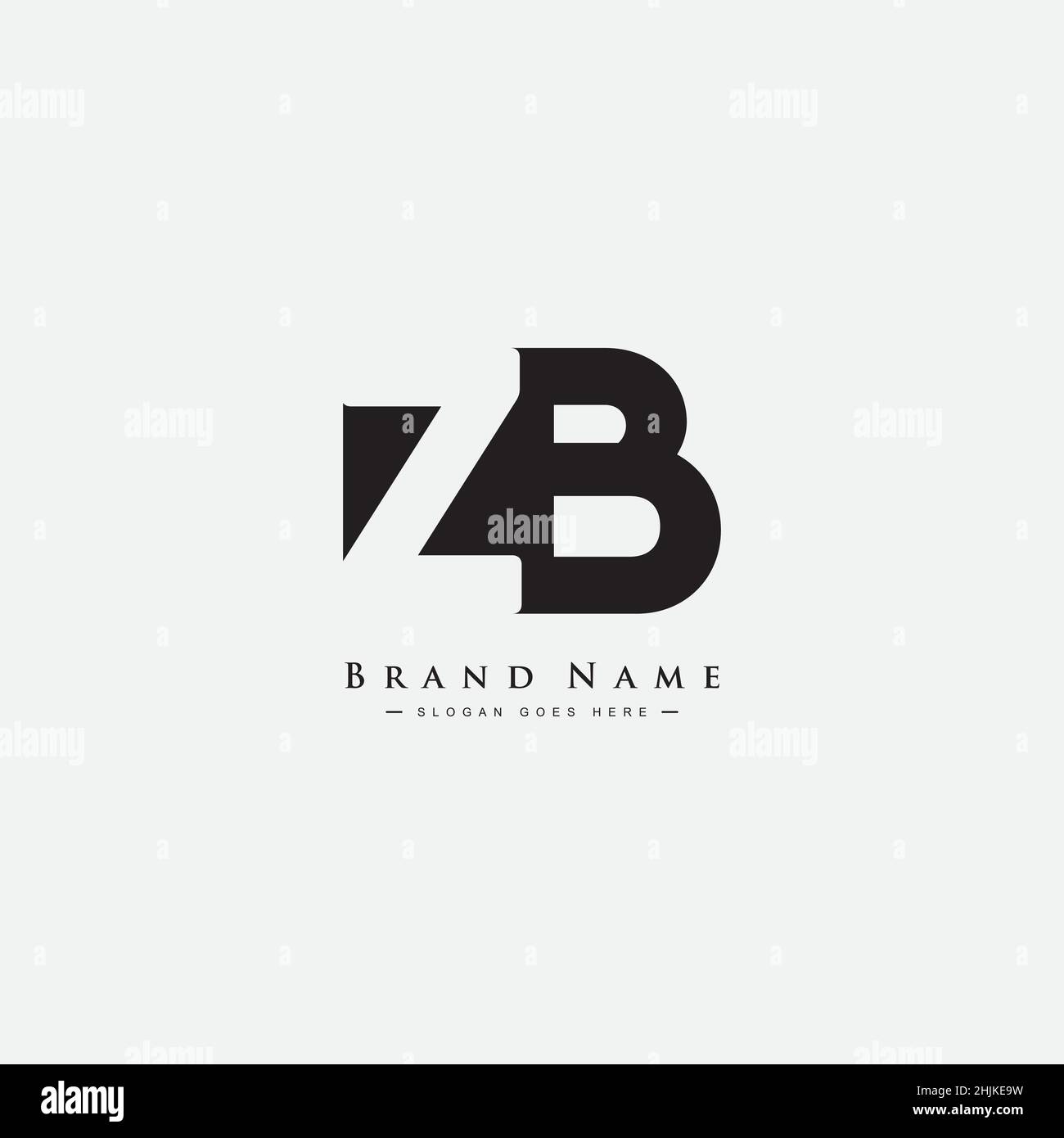 Initial Letter ZB Logo - Minimal Business Logo for Alphabet Z and B - Monogram Vector Logo Template for Business Name Initials Stock Vector