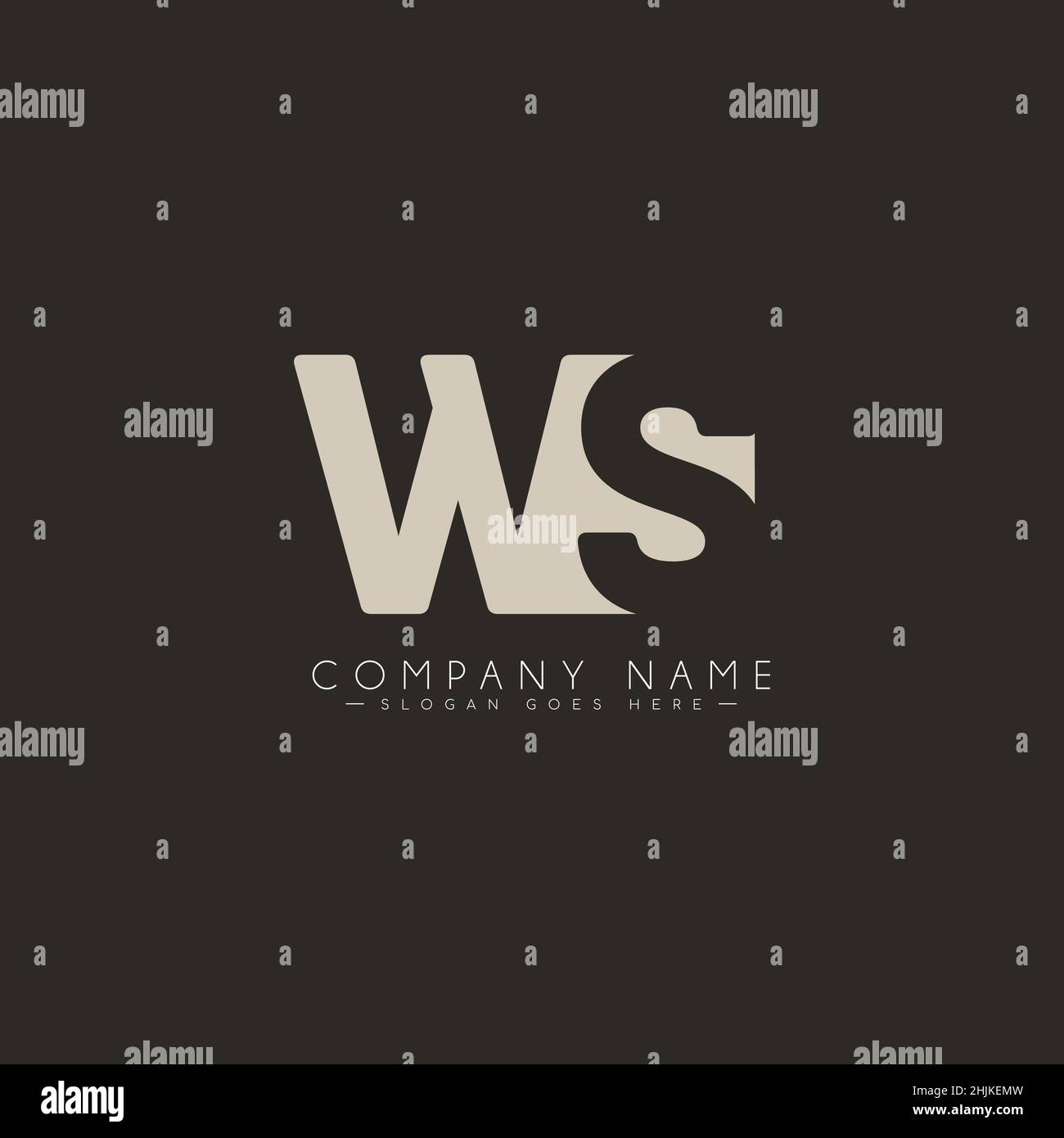 Initial Letter WS Logo - Simple Business Logo for Alphabet W and S - Monogram Vector Logo Template for Business Name Initials Stock Vector