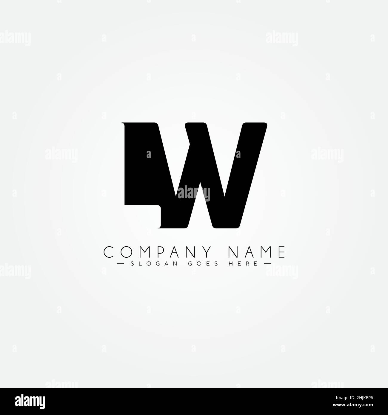 Minimal Business logo for Alphabet LW - Initial Letter L and W Logo - Monogram Vector Logo Template for Business Name Initials Stock Vector