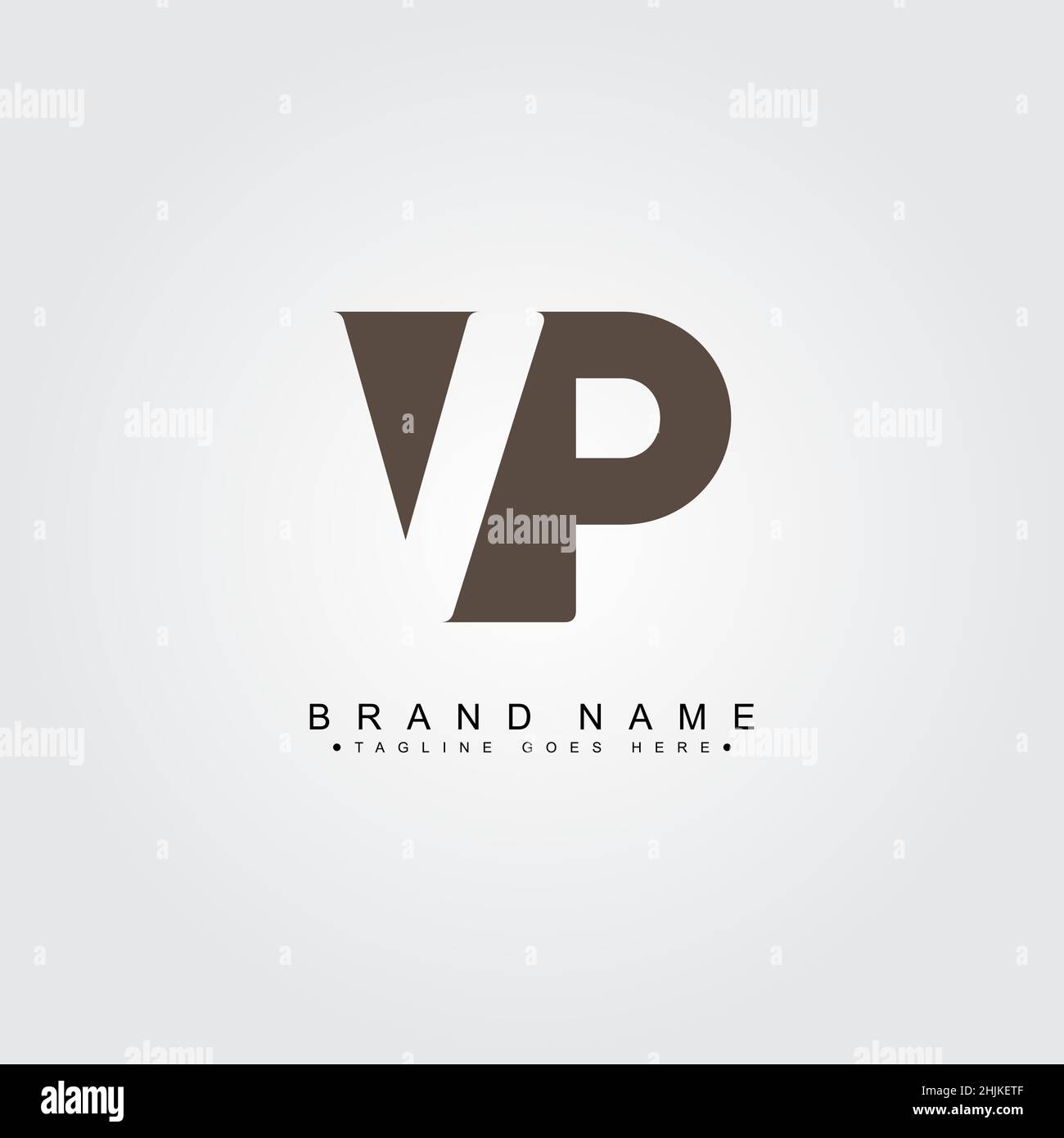 Initial Letter VP Logo - Minimal Business Logo for Alphabet V and P - Monogram Vector Logo Template for Business Name Initials Stock Vector