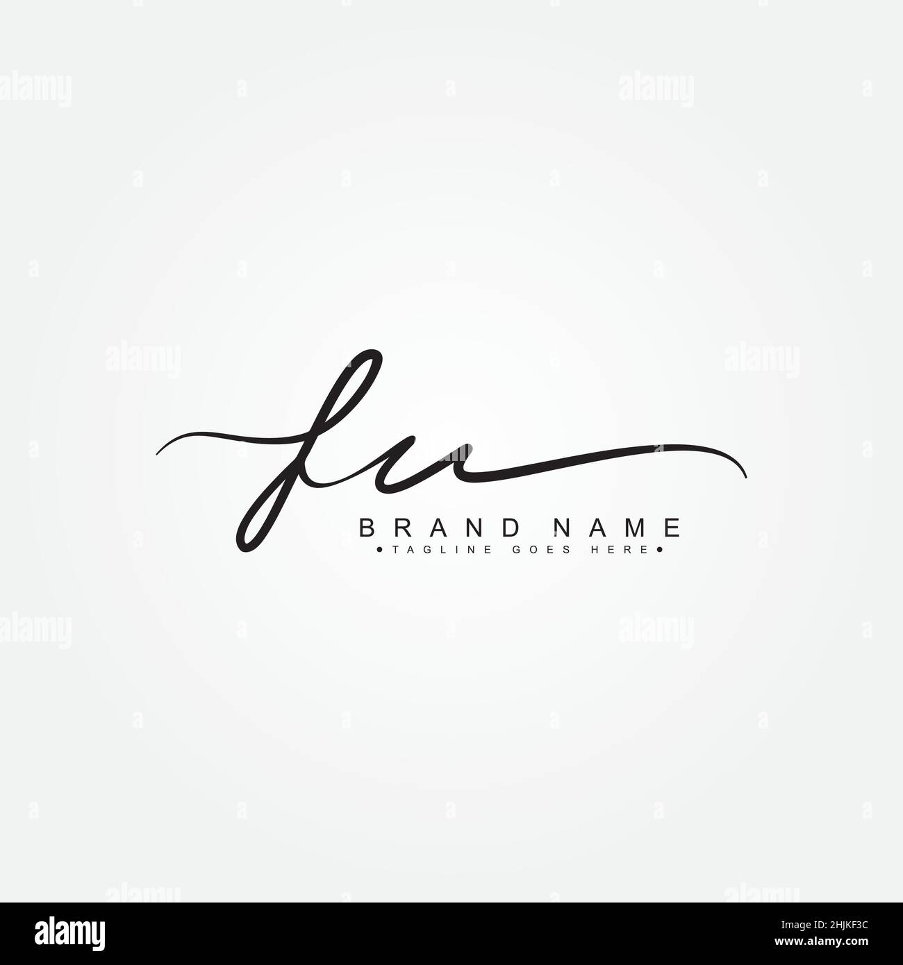 Initial Letter FU Logo - Hand Drawn Signature Style Logo - Simple ...