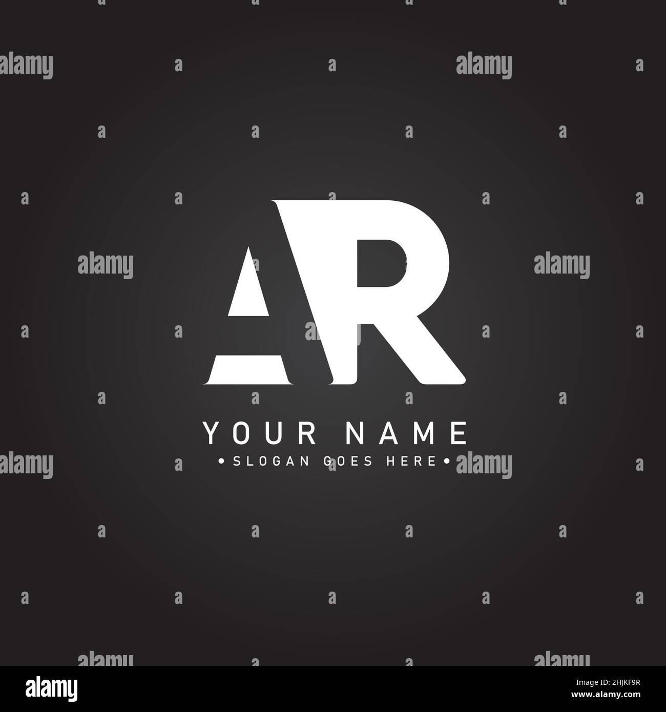 Initial Letter AR Logo - Minimal Business Logo for Alphabet A and R - Monogram Vector Logo Template for Business Name Initials Stock Vector