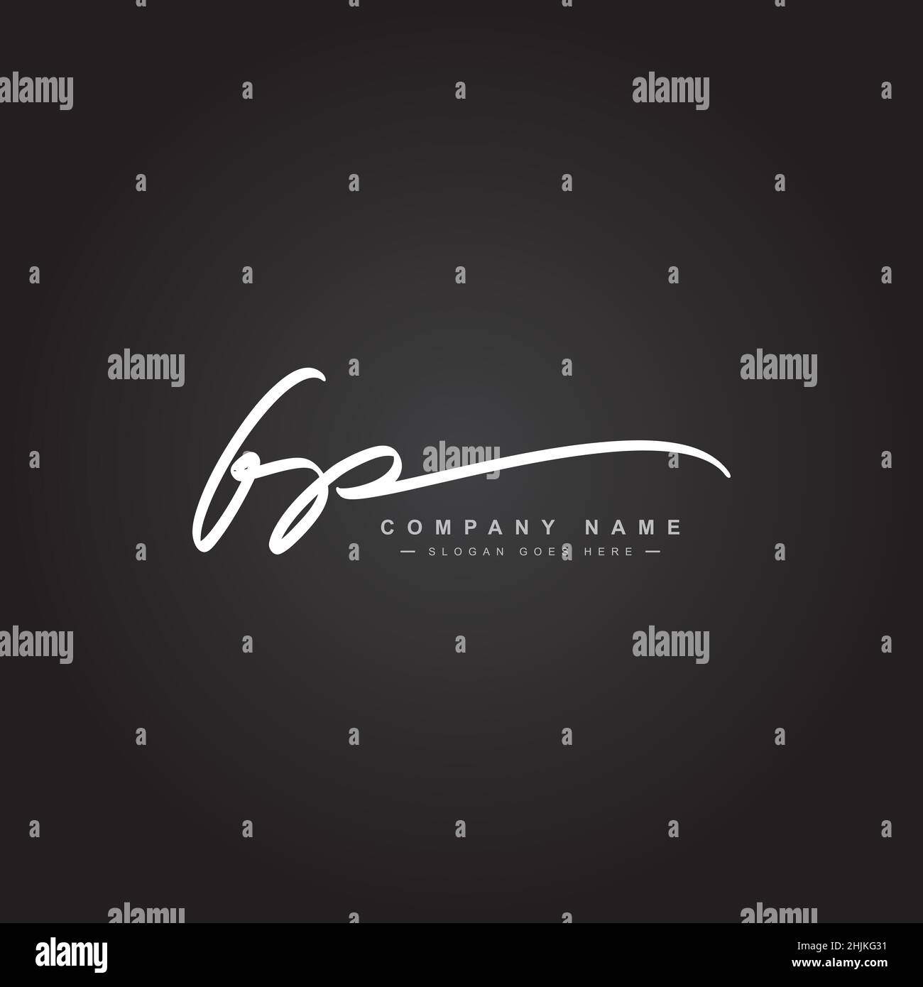 Initial Letter FP Logo - Handwritten Signature Logo - Simple Vector Logo in Signature Style for Initials Stock Vector