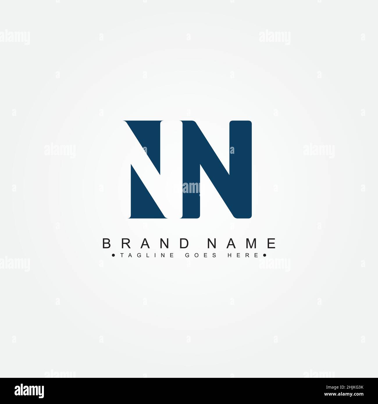 Simple Business Logo for Initial Letter NN - Alphabet Logo - Monogram Vector Logo Template for Business Name Initials Stock Vector