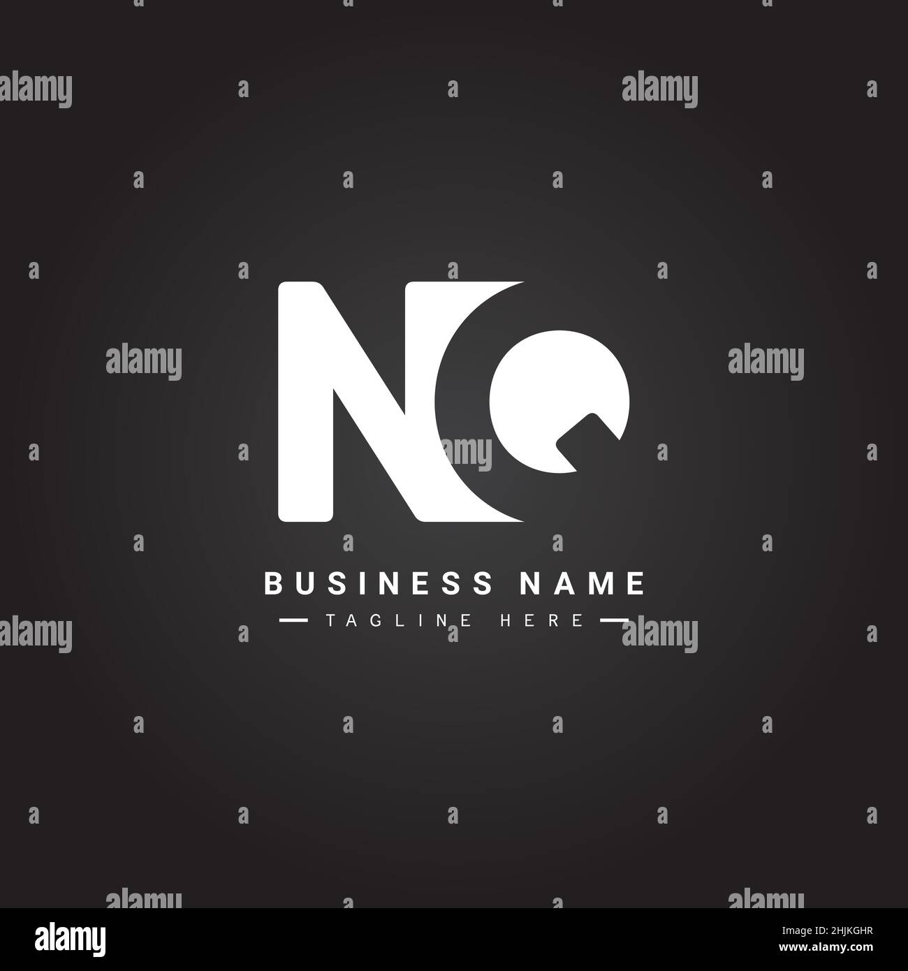 Initial Letter NQ Logo - Minimal Business Logo for Alphabet N and Q - Monogram Vector Logo Template for Business Name Initials Stock Vector