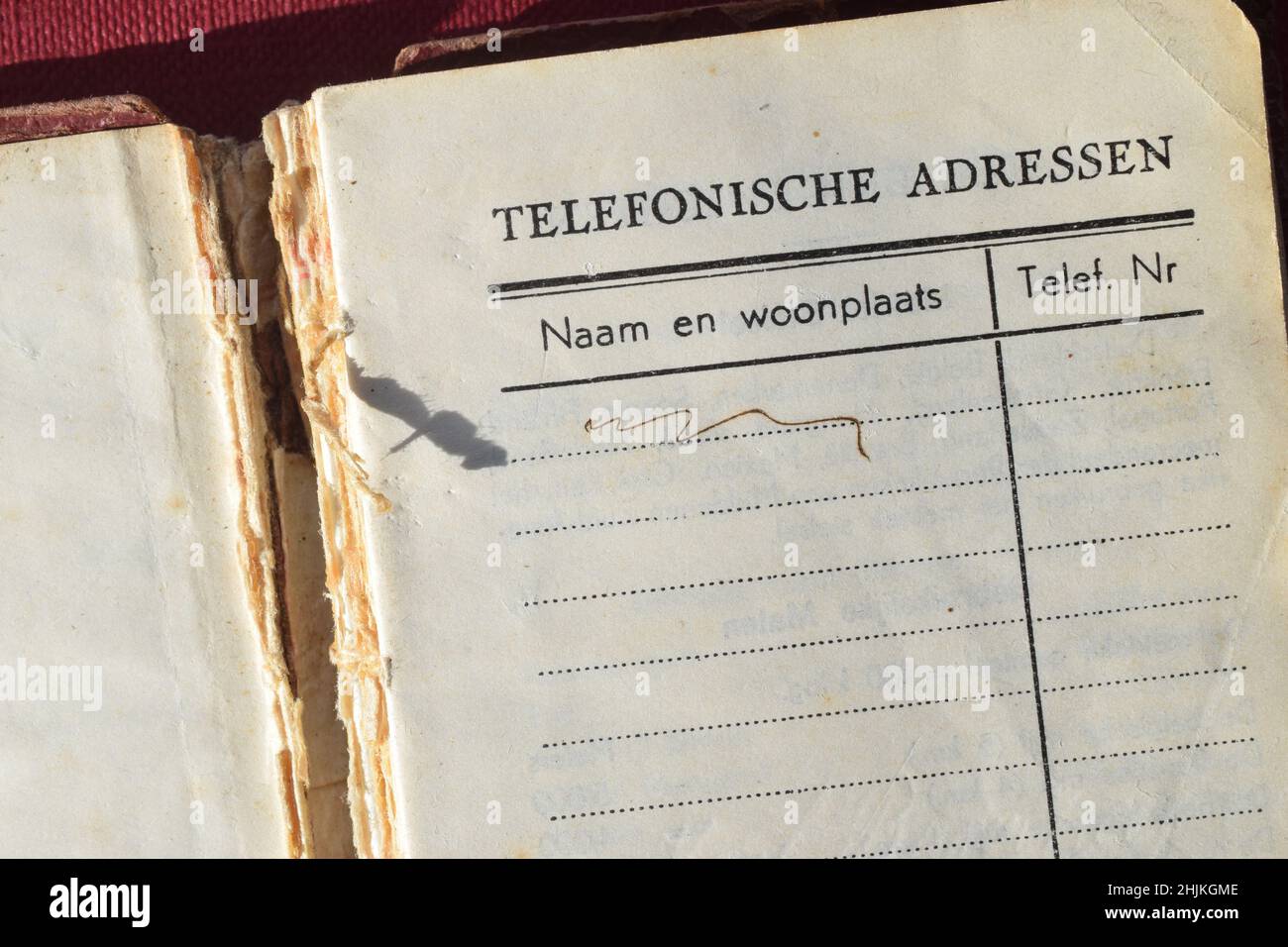 Antique address book from Belgium Stock Photo