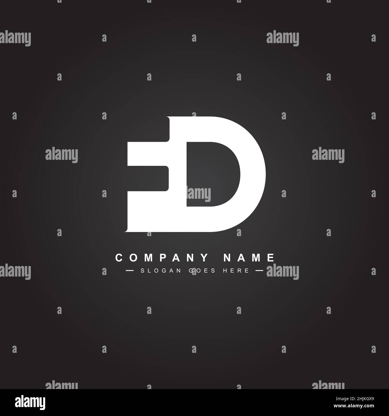 Initial Letter FD Logo - Minimal Business Logo for Alphabet F and D - Monogram Vector Logo Template for Business Name Initials Stock Vector