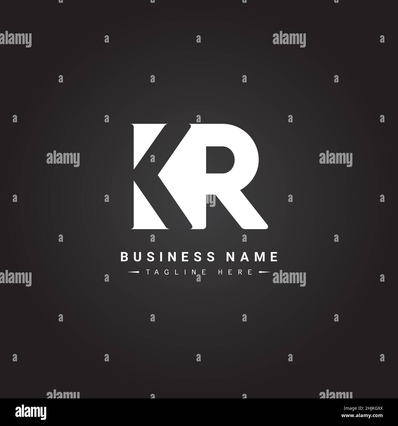 Initial Letter KR Logo - Minimal Business Logo for Alphabet K and R - Monogram Vector Logo Template for Business Name Initials Stock Vector