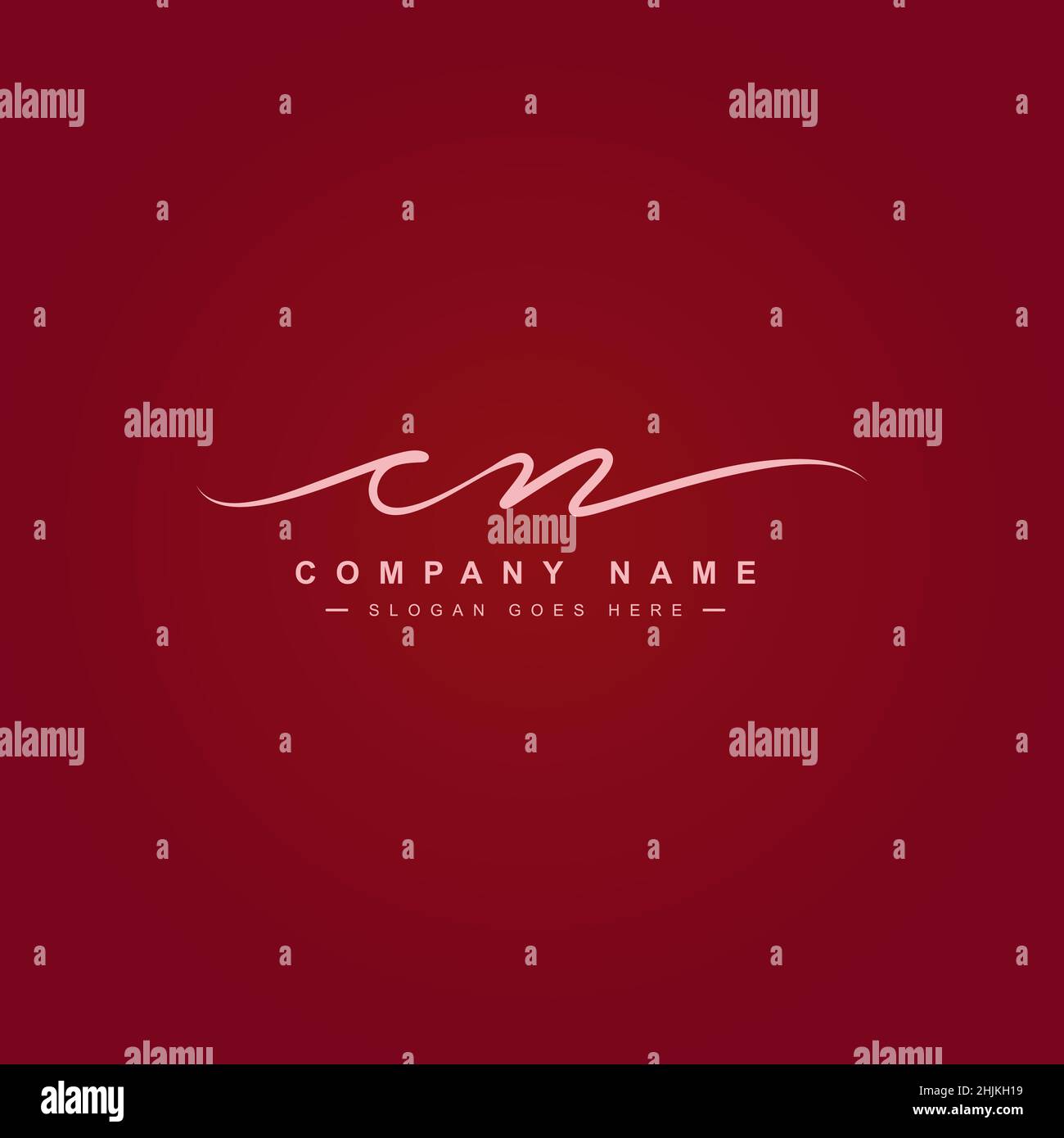 Initial Letter CN Logo - Handwritten Signature Style Logo - Minimal Vector Logo for Initials in handwriting style Stock Vector