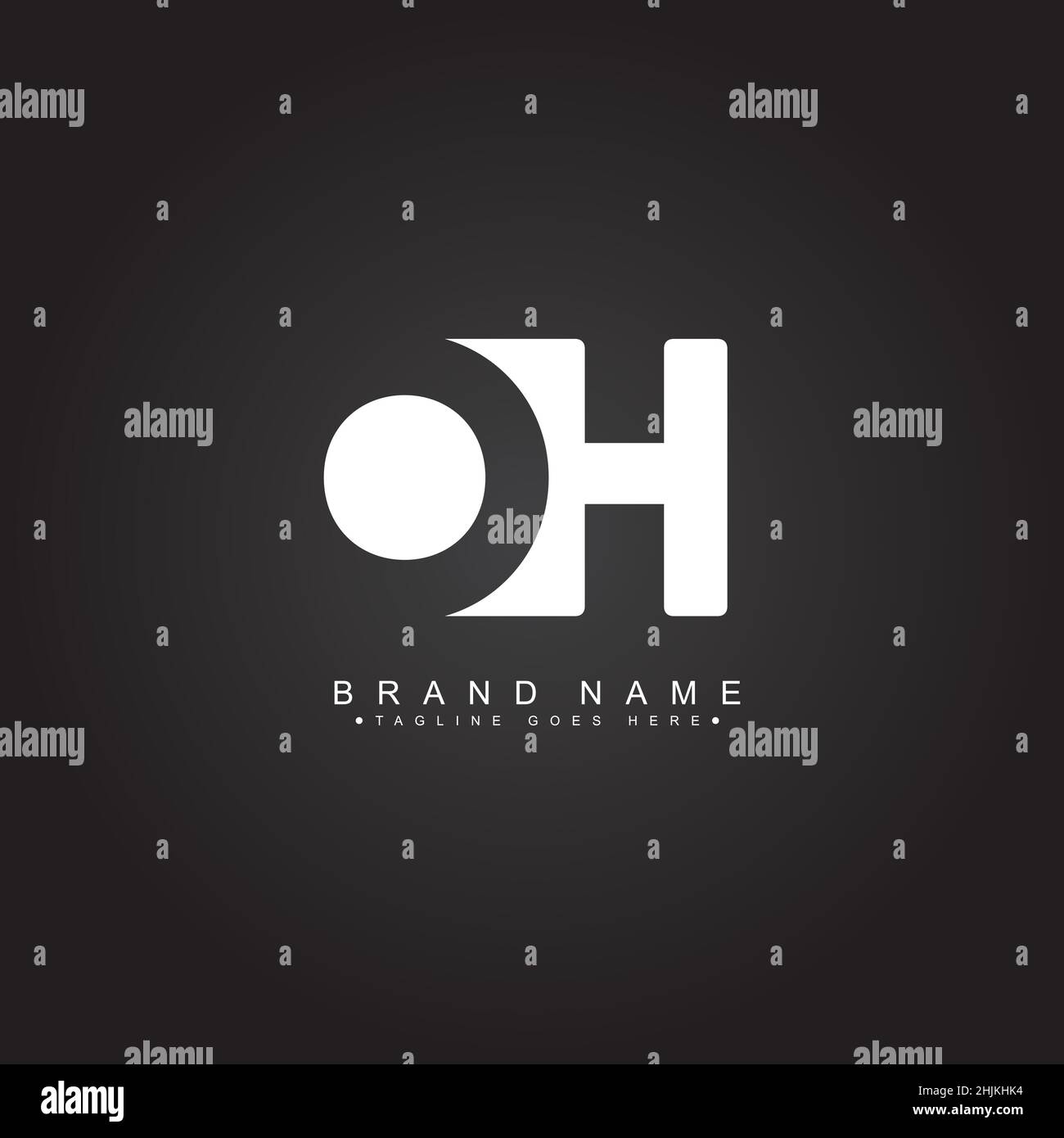 Simple Business Logo for Initial Letter OH - Alphabet Logo - Monogram Vector Logo Template for Business Name Initials Stock Vector