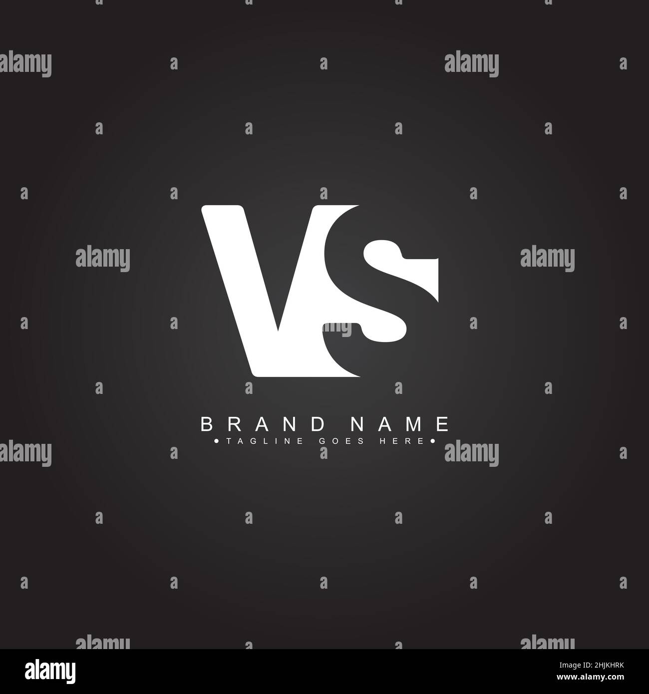 Initial Letter VS Logo - Minimal Business Logo for Alphabet V and S - Monogram Vector Logo Template for Business Name Initials Stock Vector