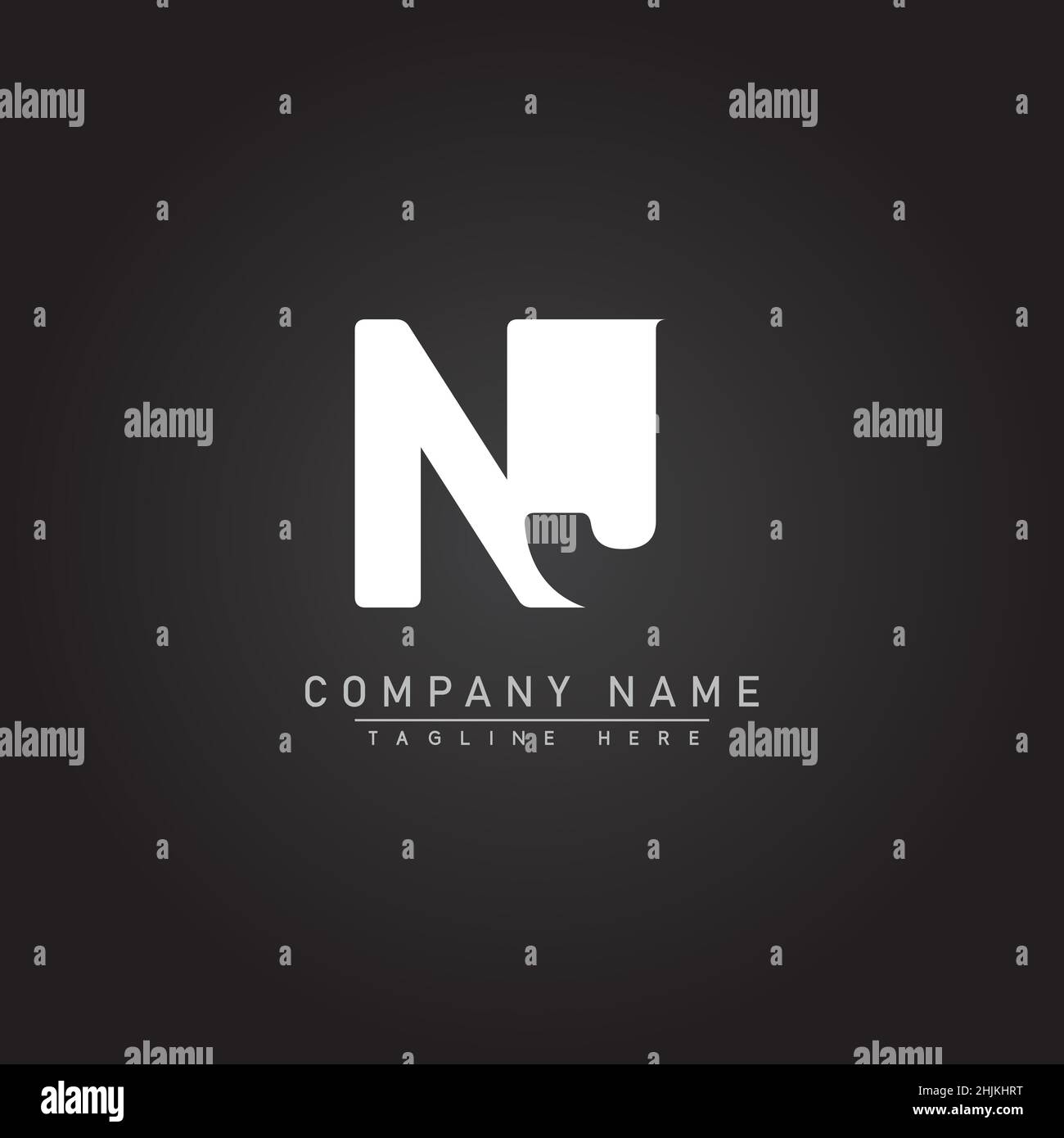 Initial Letter NJ Logo - Simple Business Logo for Alphabet N and J - Monogram Vector Logo Template for Business Name Initials Stock Vector